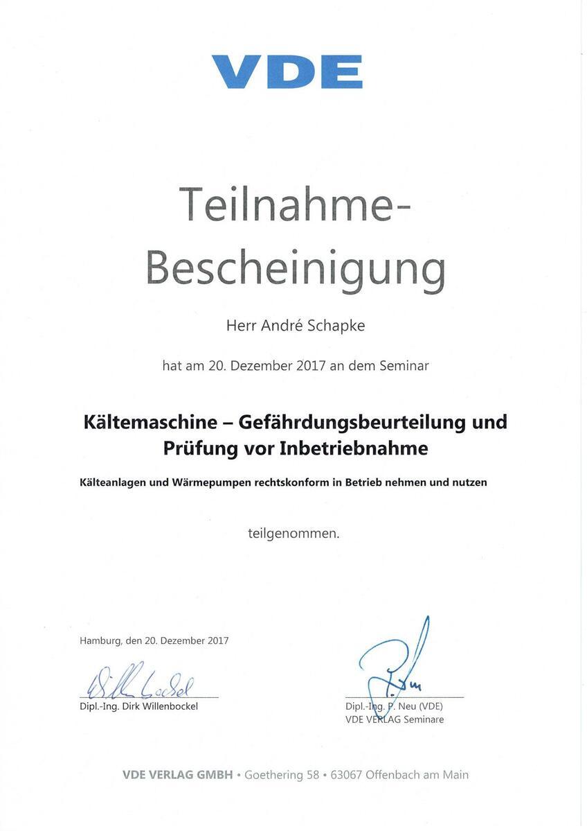 Kältemaschine-Gefährdungsbeurteilung