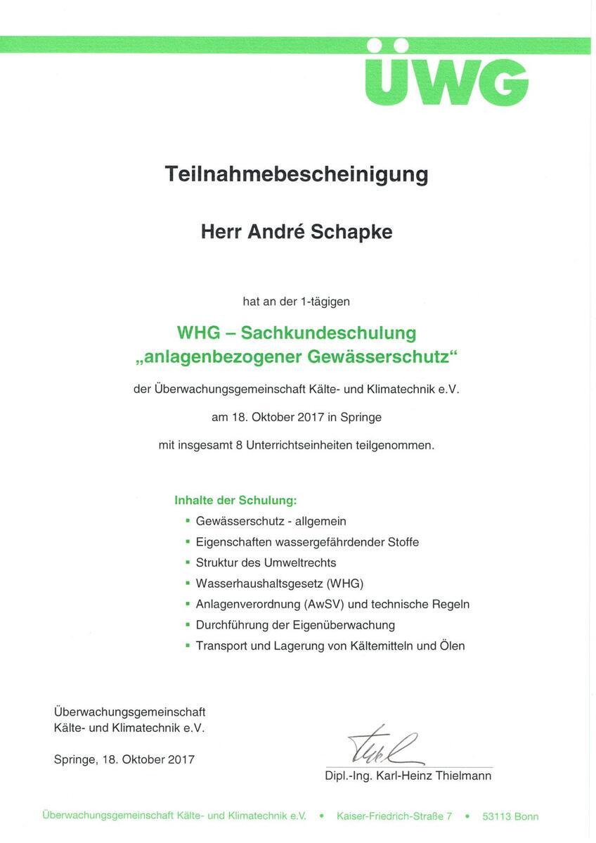ÜWG anlagenbezogener Gewässerschutz